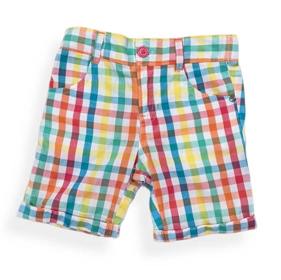 Rainbow plaid gingham shorts with heart pockets - Picture 1 of 3